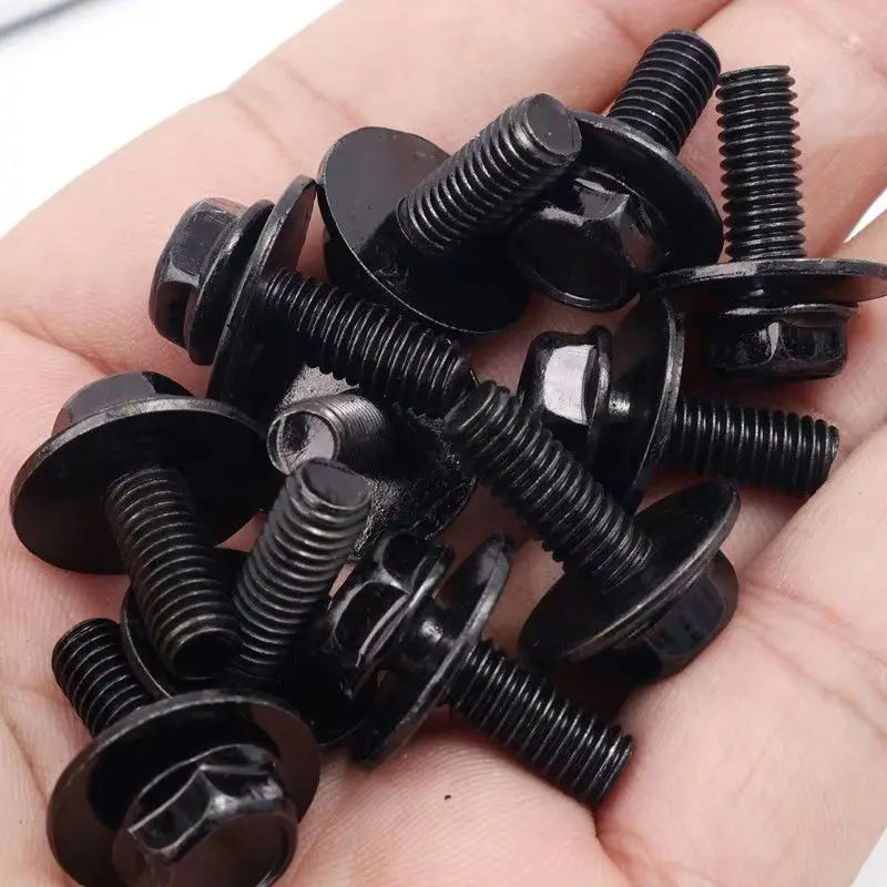 20pcs Car Body Bolts & U-nut Clips M6 Engine Cover Undertray Floor Splash Guards, Bumper Washers Fastener Rivet Screw