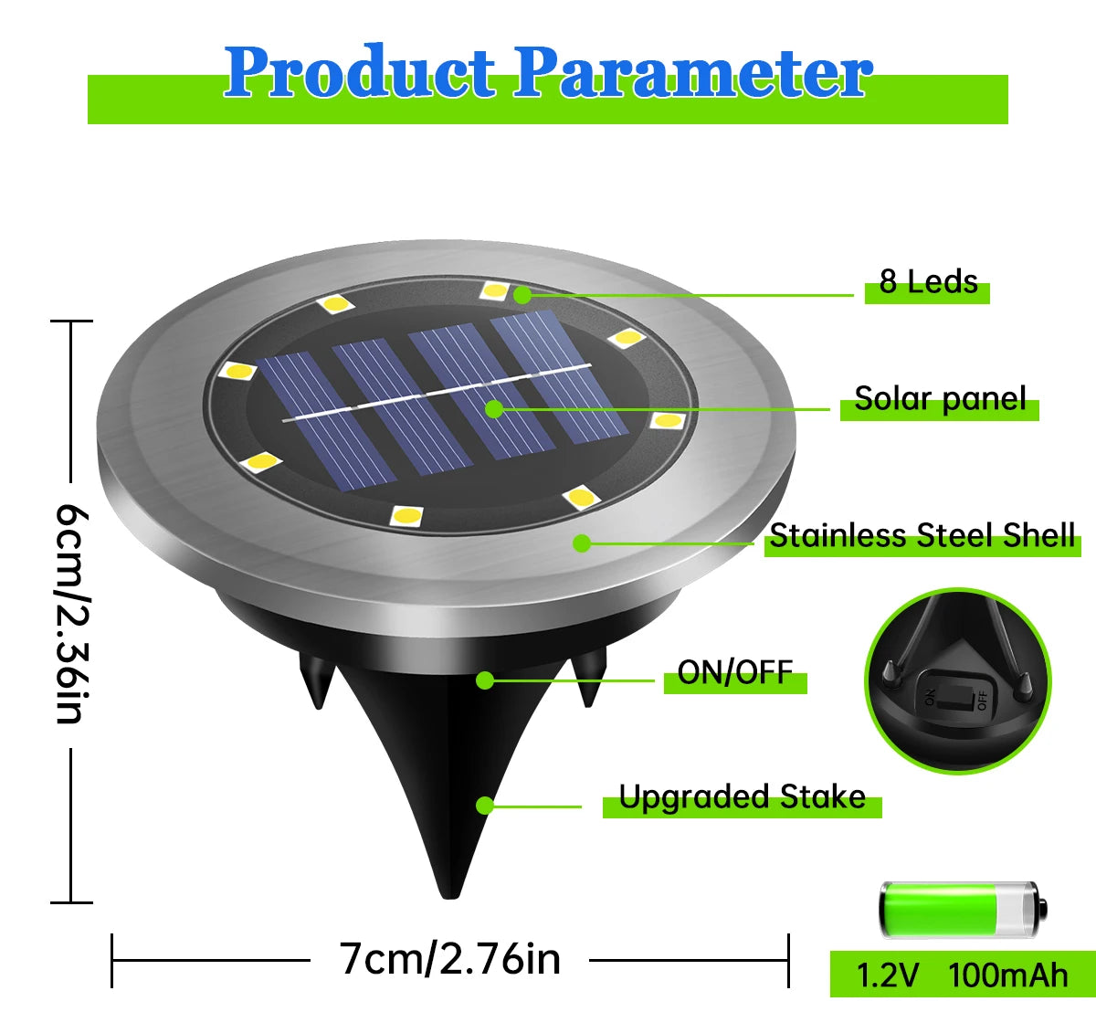 Solar Ground Lights LED Waterproof Solar Garden Lights Outdoor Bright in-Ground Lights Landscape Lighting for Patio Pathway Lawn