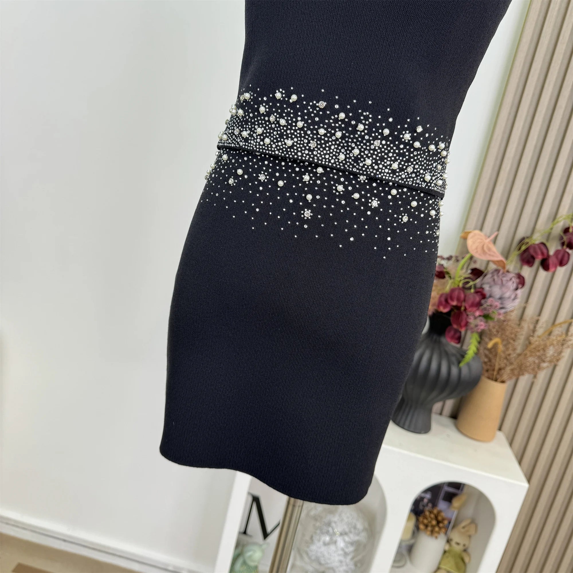 2025 Summer Diamonds Knitted 2 Piece Set For Womem Nail Bead Top + Short Skirt Two Piece y2k Outfit Ensemble Femme