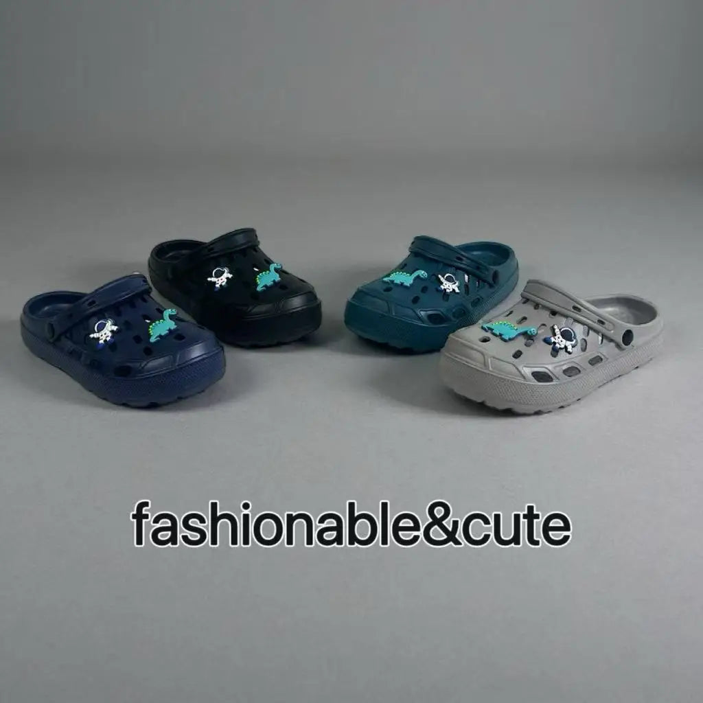 Cool Dinosaur Charm Clogs for Boys - Lightweight Breathable Kids Water Shoes for Beach Pool Party