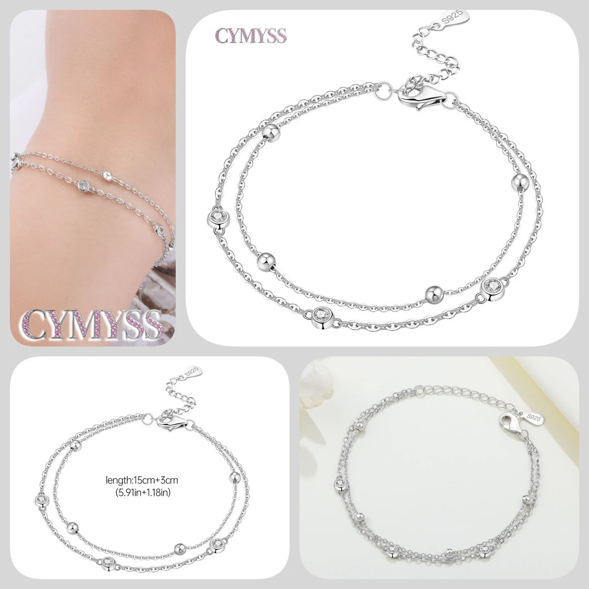 Original 925 Sterling Silver Zirconia Tennis Chain Bracelet for Women Adjustable Gold Color Hot Sale Ideal Birthday Party Gifts
