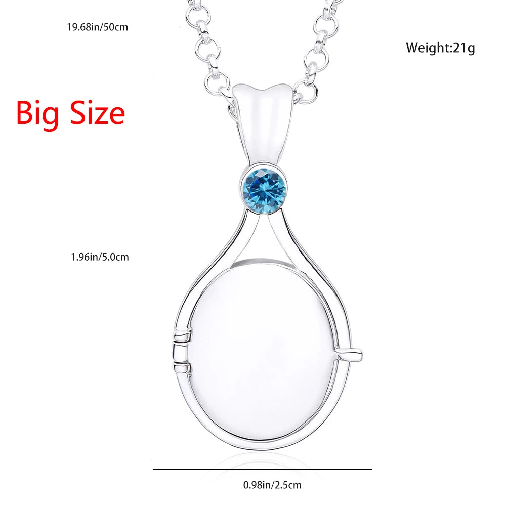 H2O Locket Pendant Necklace Mermaid Silver Color with Crystal Just Add Water Necklaces TV Movies Jewelry for Women Girls