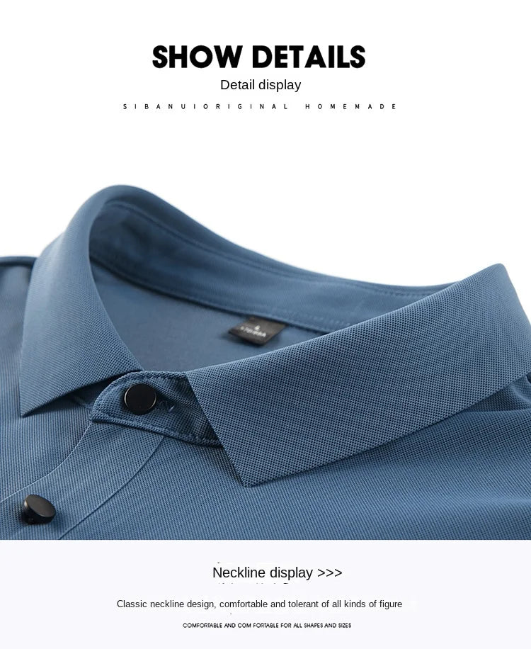 Selected popular nylon fabric, dad's summer clothing, middle-aged men's short sleeved T-shirt, summer ice silk quick drying, mid