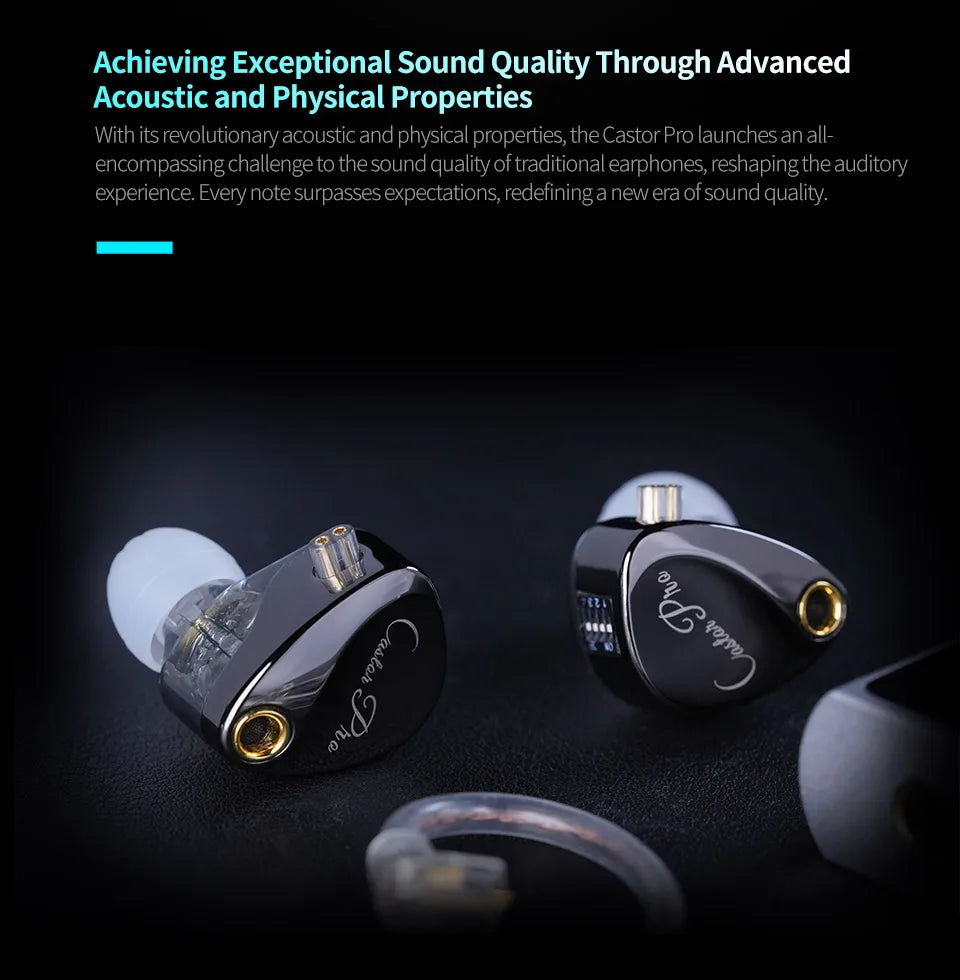 KZ Castor PRO 2DD Dynamic in Ear Earphones High-end Tunable Earphones Stets A New Benchmark for Hfi Sound Quality Bass Headsets
