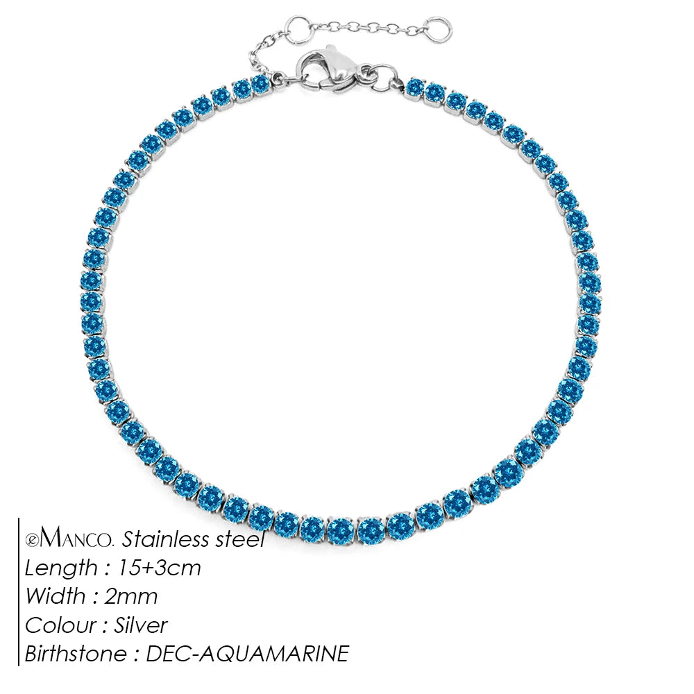 EManco Stainless Steel Women's Zirconia Tennis Bracelet Classic Bridal Accessories Wholesale