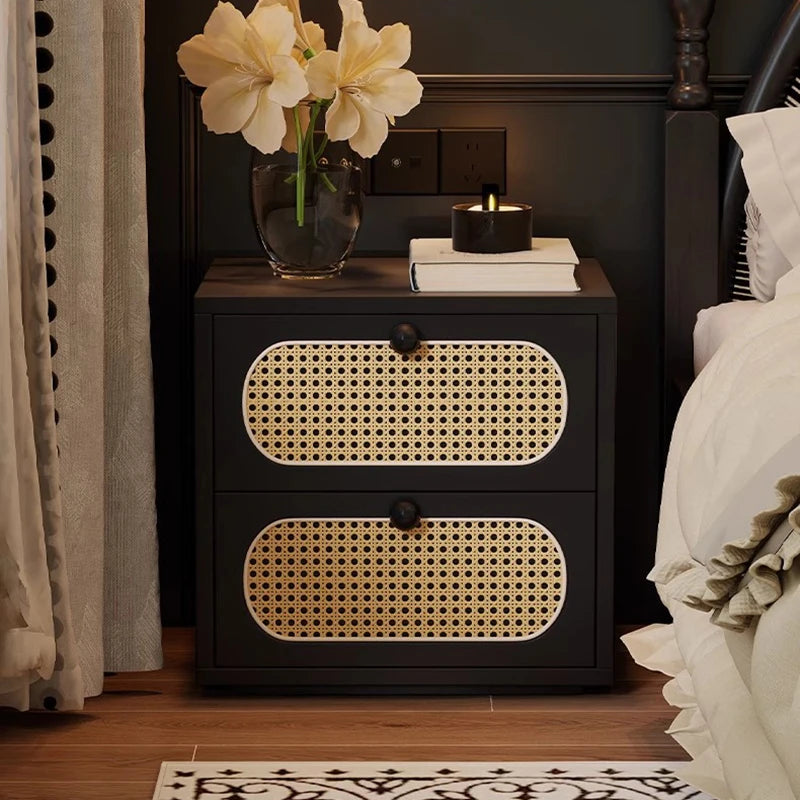 Bedroom Vintage Nightstands Rattan Wooden Design With Drawers Nightstands Minimalist Luxury Mesa De Cabeceira Unique Furniture