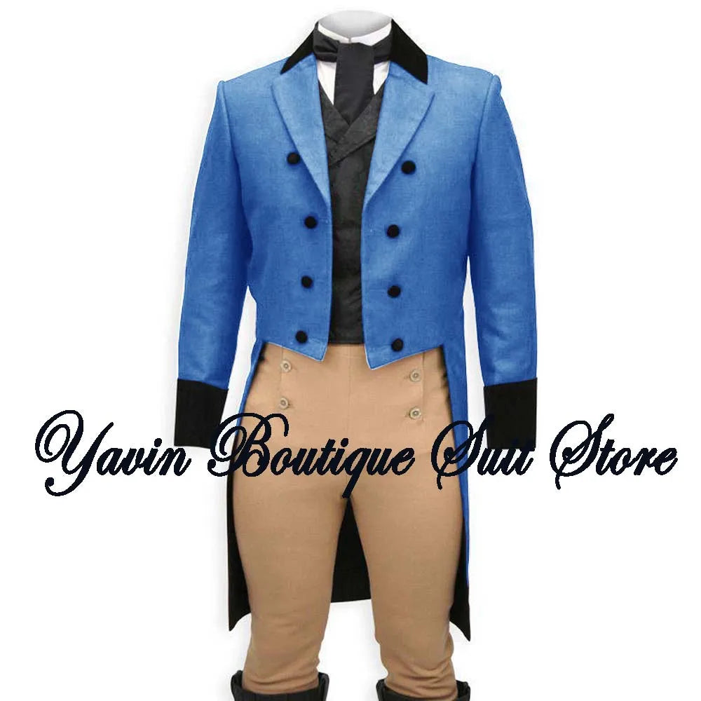 Men's 3 Piece Suit Swallow Tailed Coat Slim Fit One Breasted Tailcoat for Wedding Prom Dinner Party Blazer Pants Set