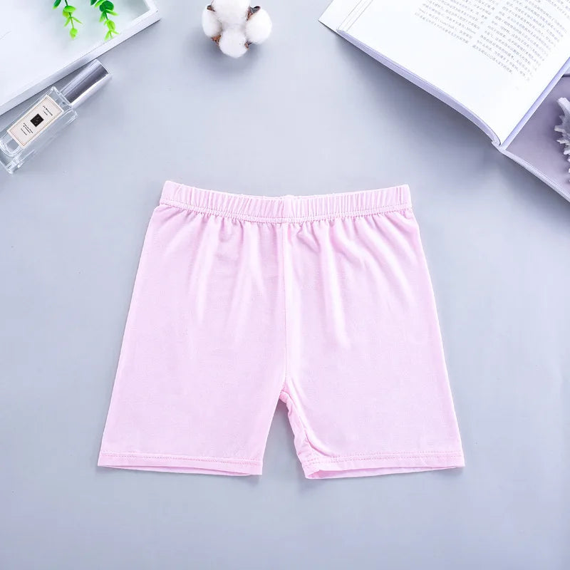 6pcs Basic Solid Color Girls Shorts Simple Style Summer Casual Kids Short Pants