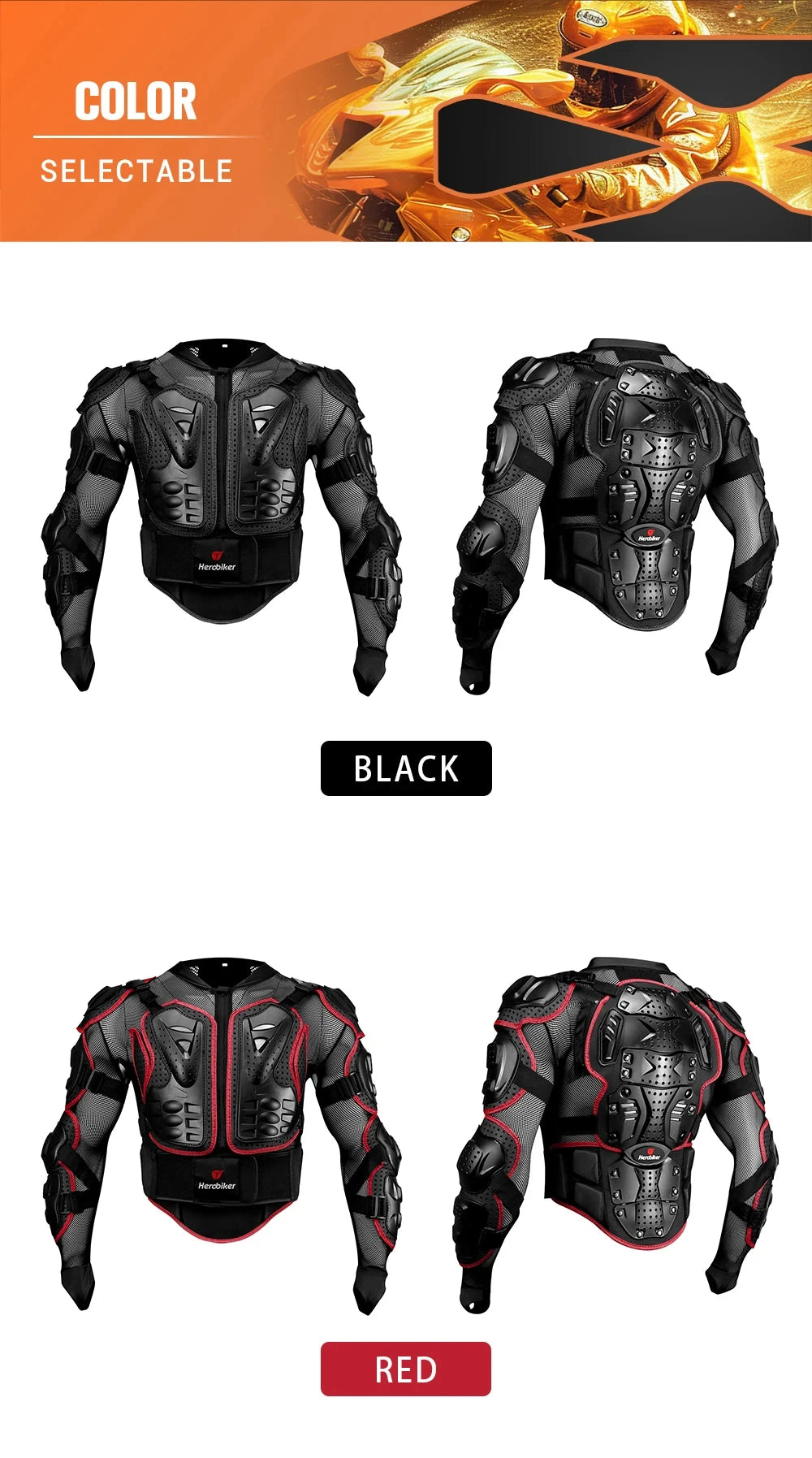 Motocross Jacket Men Body Armor Motorcycle Armor Wear-Resistant Anti-Drop Bicycle Racing Jacket Riding Motorbike Moto Protection