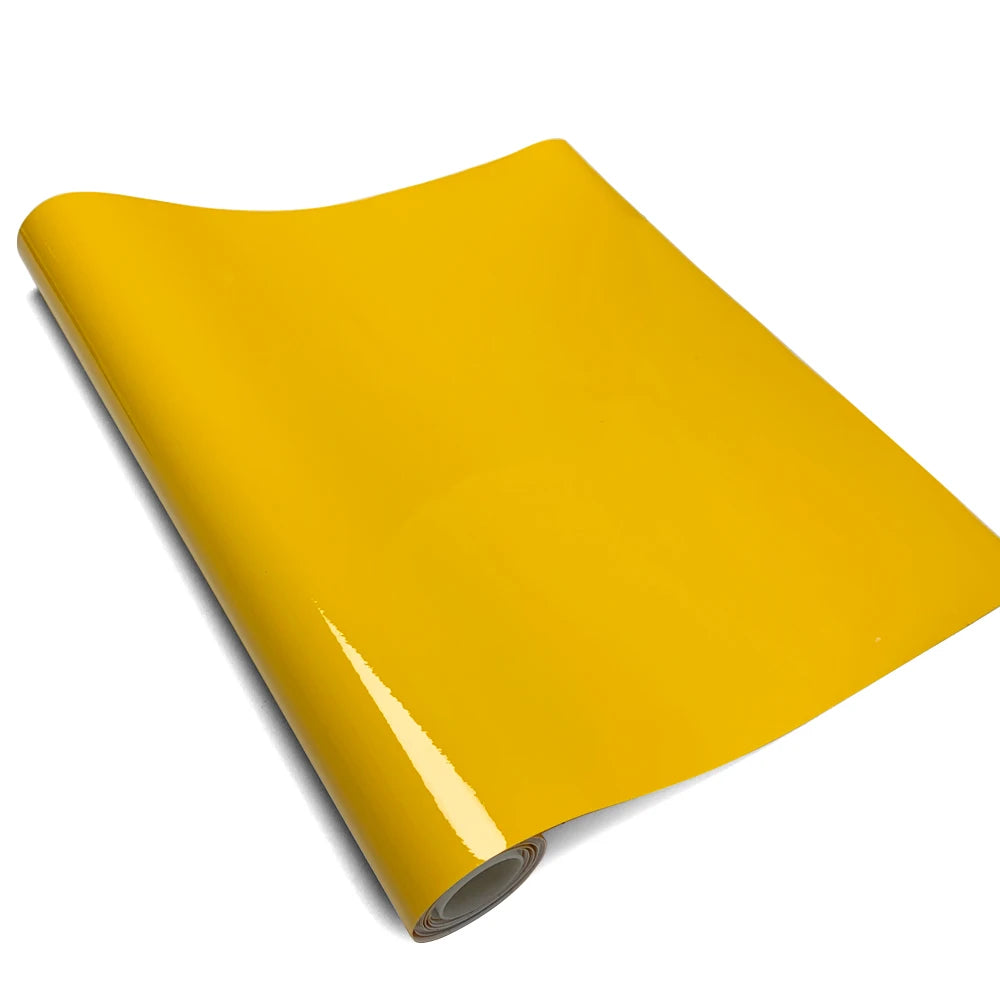 Glossy Yellow Car Covering Film Vinyl Wrap Waterproof Vinyl Auto Tuning DIY Motorcycle Stickers Decor Film for Car Accessories