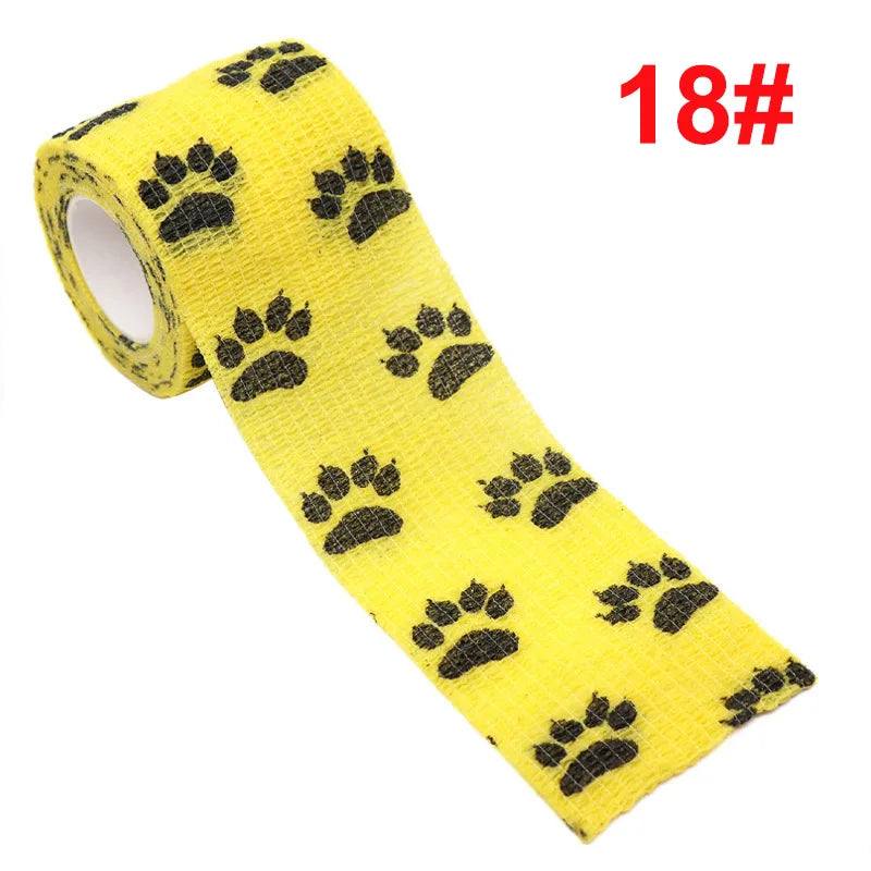 Animal Pattern Printed Self Adhesive Elastic Bandage 4.5m Sports Wrap Tape for Finger Joint Knee First Aid Kit Pet Tape