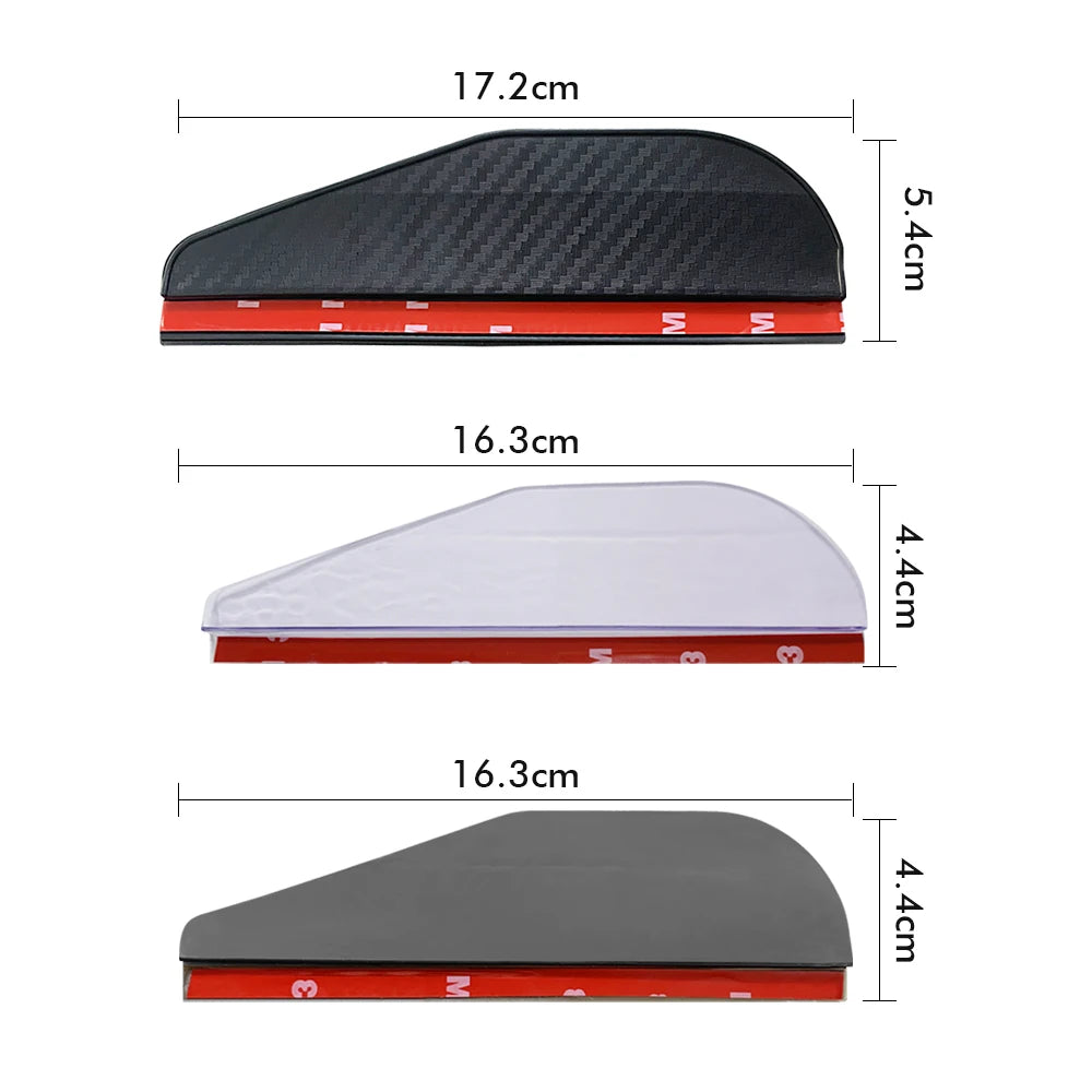 2PCS Car Rearview Mirror Rain Eyebrow Carbon Fiber Sun Visor Shade Cover for Rearview Mirror Protector Clear Vision Safe Driving
