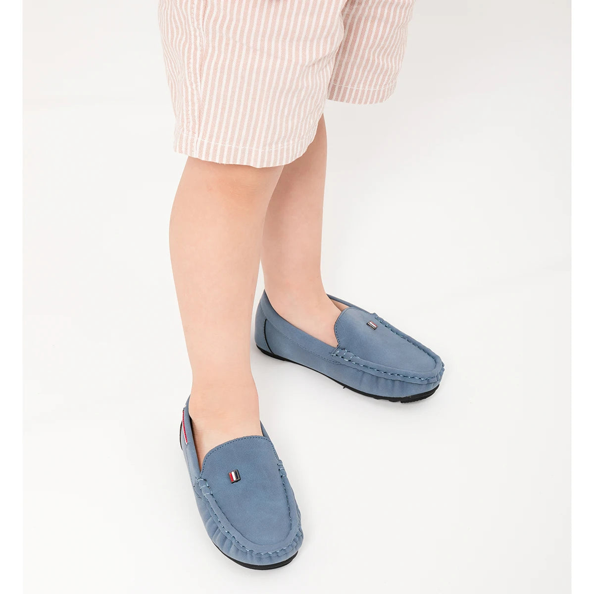 Boys Slip-On Suede Loafers Toddler Little Kid Stitch Detail Casual Dress Shoes