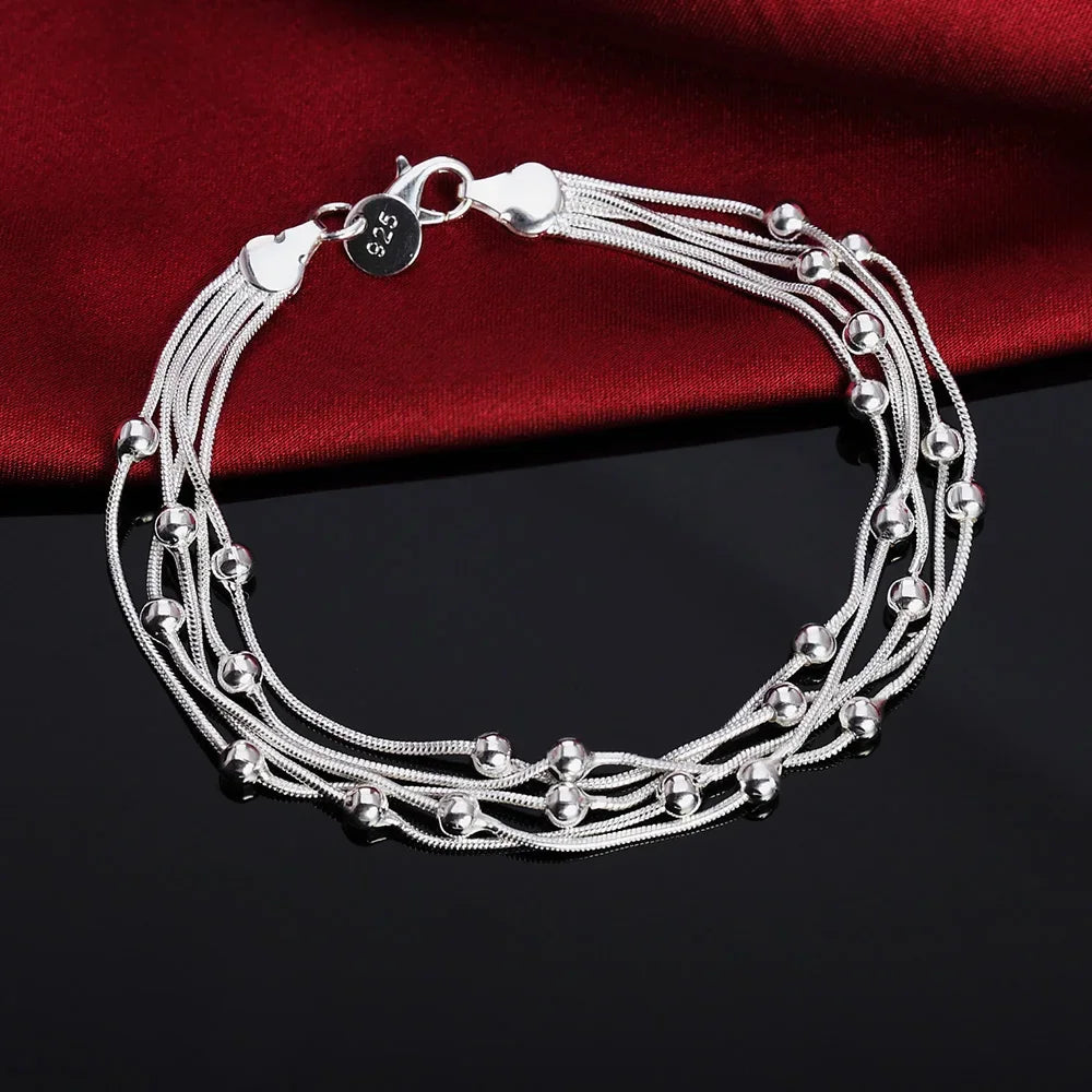 Fine Noble 925 Sterling Silver Solid Chain Bracelet For Women Men Charm Party Gift Wedding party Fashion Jewelry