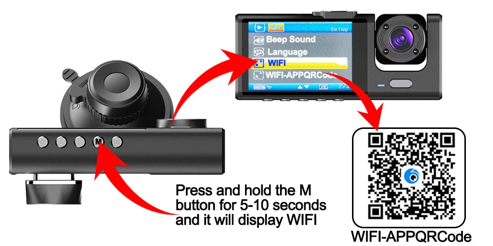 2/3Camera WIFI/NO WIFI Dash Cam Cabin Car Dvr 1080P Interior Vehicle Three Way Channel Dvrs Recorder Video Dashcam Camcorder