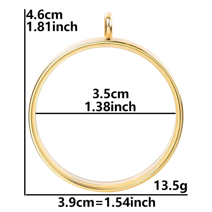 1Pc Stainless Steel Round Reliquary Photo Coin Holder Locket Pendant Openable Glass Cremation Urn Relicario Colgantes Jewelry