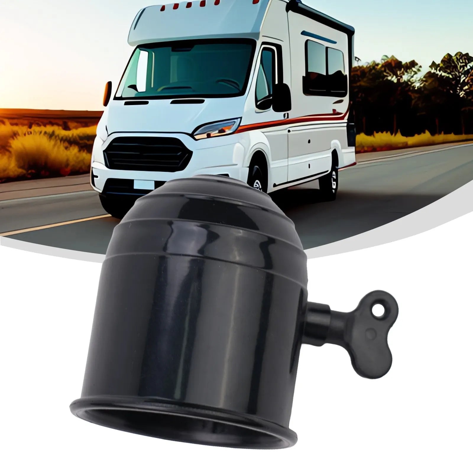 50mm Car Tow Bar Ball Cover Lockable Key Towing Hitch Trailer Protector Cap Black Silver Plastic Truck Car Prevent Loose Fall
