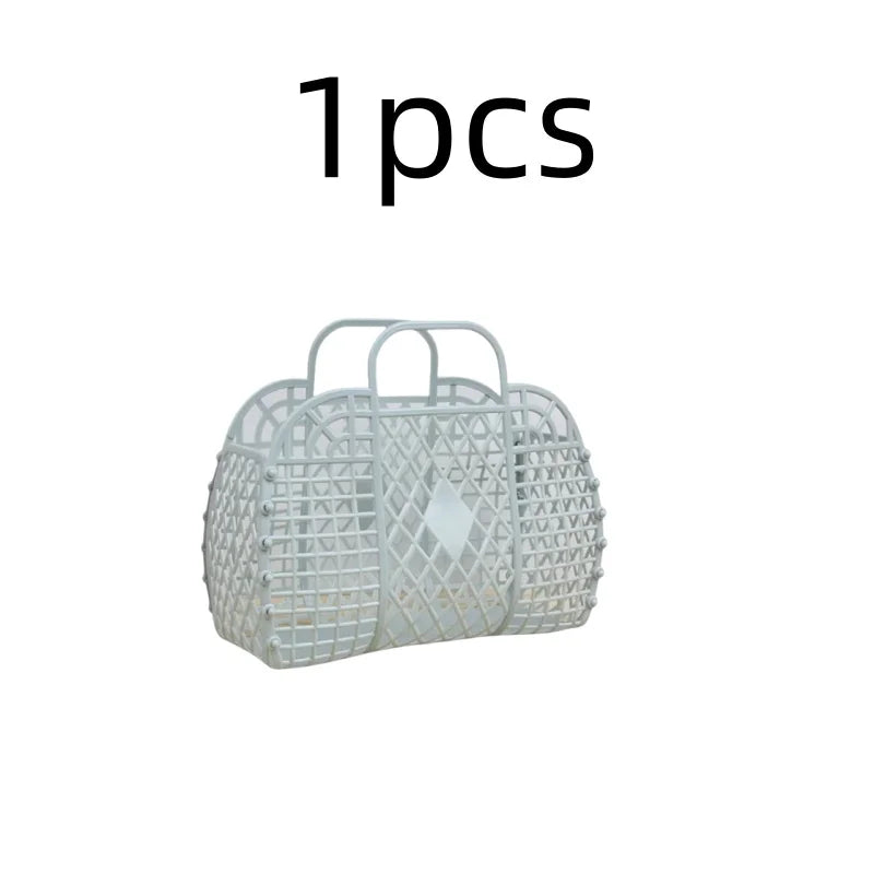 Detachable Shower Plastic Bath Bathroom Hollow Wash Storage Shopping Basket Home Storage Organization