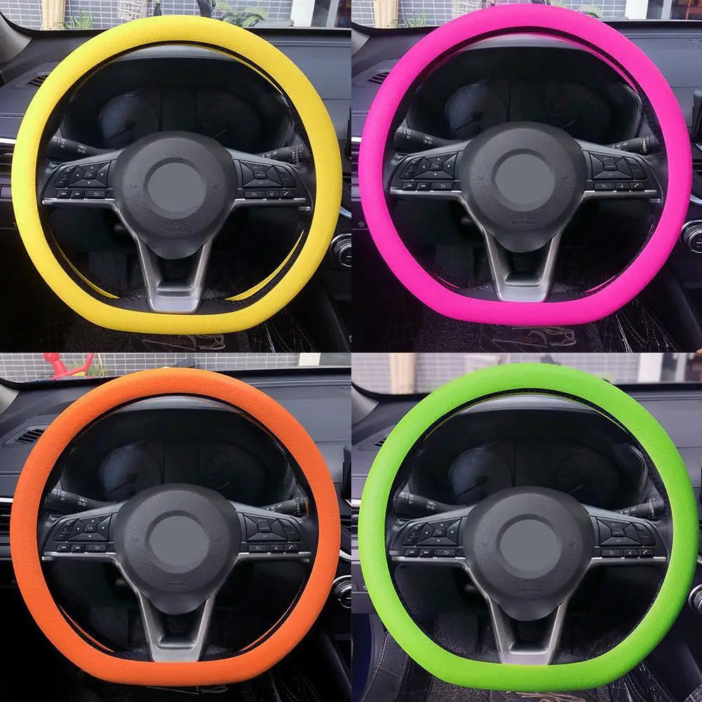 19 Color Car Silicone Steering Wheel Cover For Summer Fashion Sweat Absorbent Non-slip Handle Cover General DIY Parts