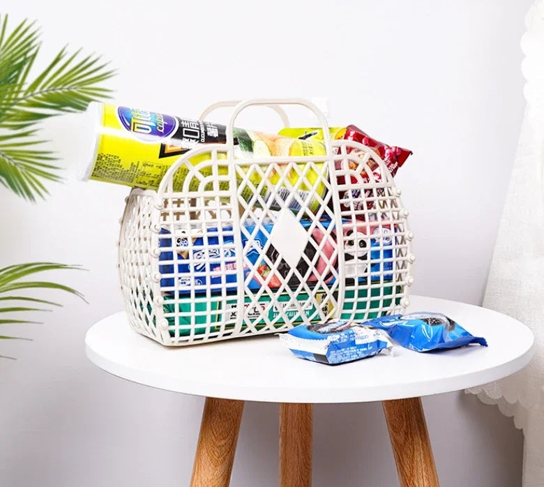 Detachable Shower Plastic Bath Bathroom Hollow Wash Storage Shopping Basket Home Storage Organization