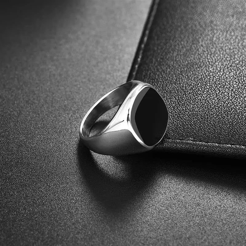 Jiayiqi Men'S Ring Punk Rock 316L Stainless Steel Signet Ring For Men Hip Hop Party Jewelry Male Wedding Gift Custom accept