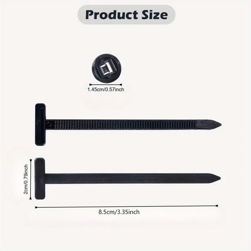 Universal Nylon Cable Tie Buckle Auto Fastener Screw Replacement Clip Car Fender Trunk Engine Guard Panel Wire Management Secure