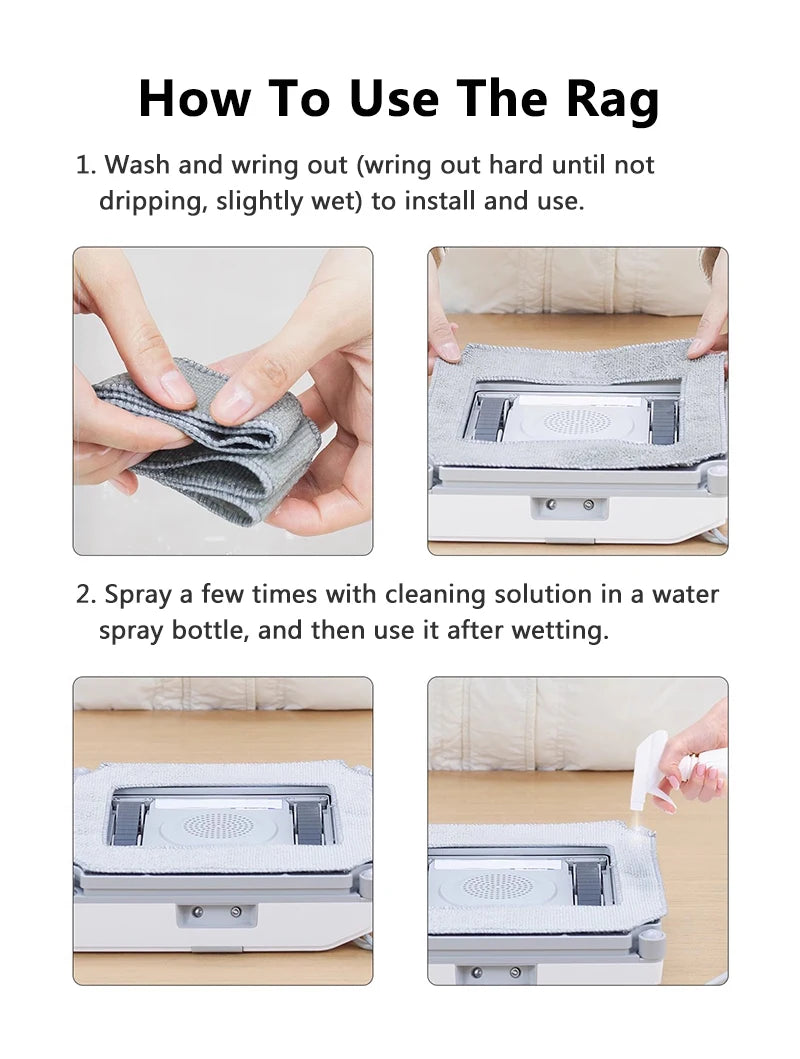 Replacements For Xiaomi Dreame C1 Window Cleaner Rags Spare Parts Window Cleaning Mop Cloth Accessories Vacuum Cleaner Portable