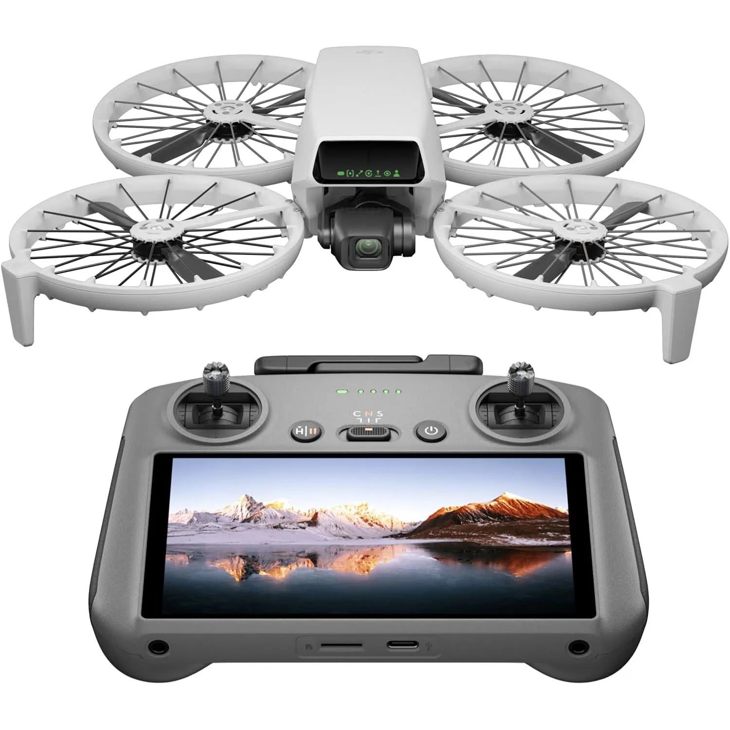 DJI Drones Flip Fly More Combo With RC 2 Screen Remote Controller, Drone With 4K UHD Camera for Adults, Palm Takeoff, Auto Return, Intelligent Flight, 3 Batteries for 93-Min Flight Time