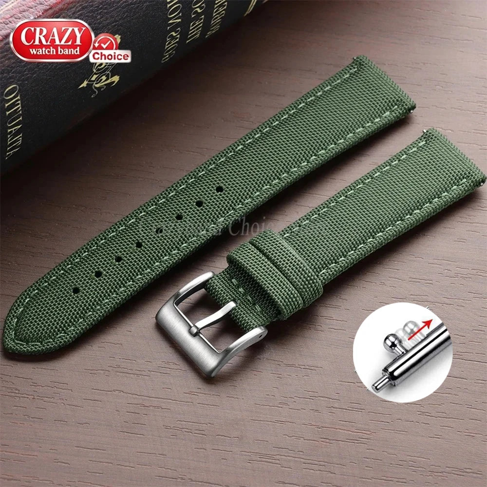 20mm 22mm Waterproof Sailcloth Watch Strap Two-Sided Nylon Watchband Quick Release Band Universal Sport Belt for Men Bracelet