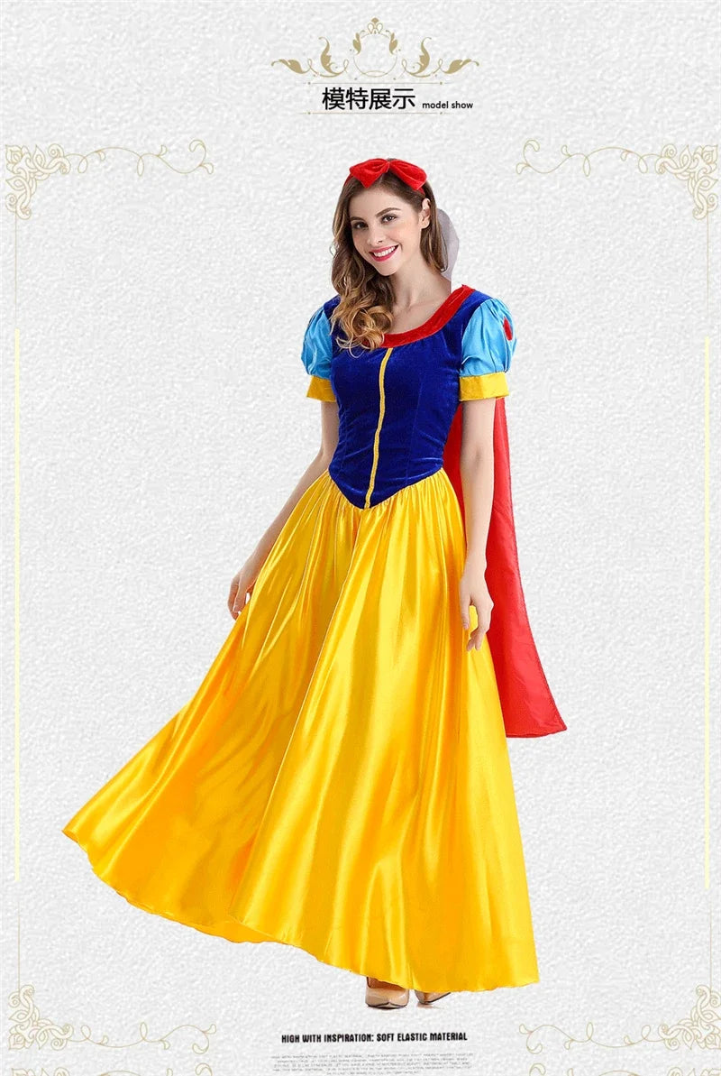 Cartoon Princess Snow White Halloween Party Costume Adult Cosplay Plus Size Dress Princess Dress Women Adult Clothing