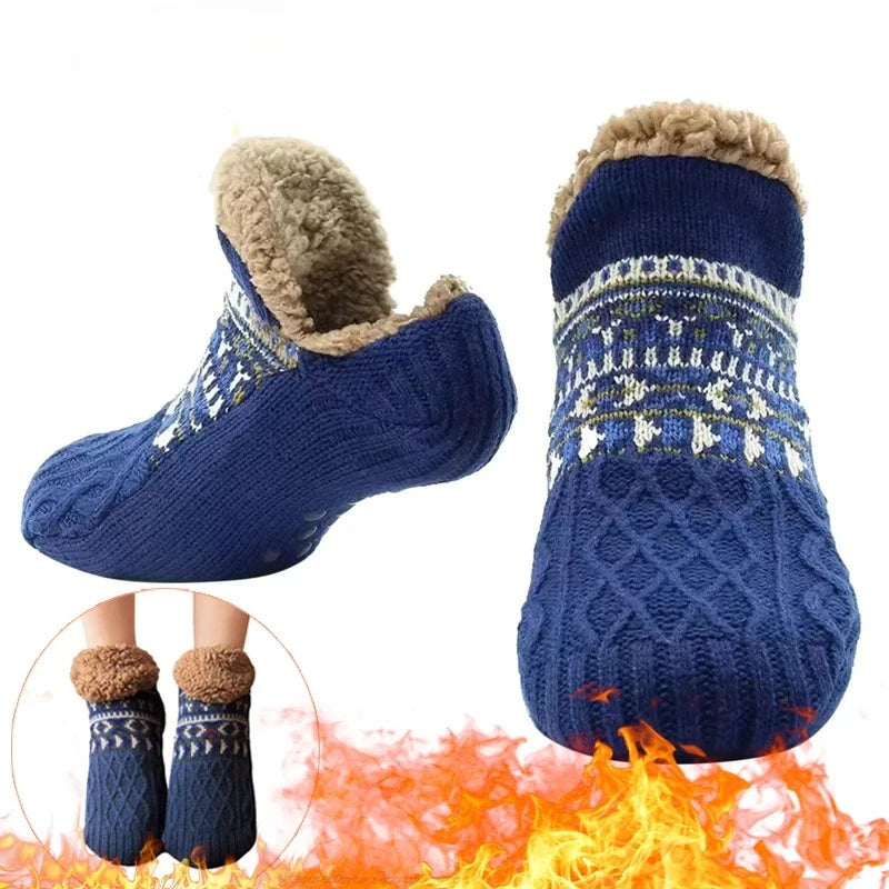Super Warm Winter Non-slip Floor Socks Women Men Snow Socks Sleep Carpet Socks Slippers Socks Women Velvet Boot Unsiex Home Wear
