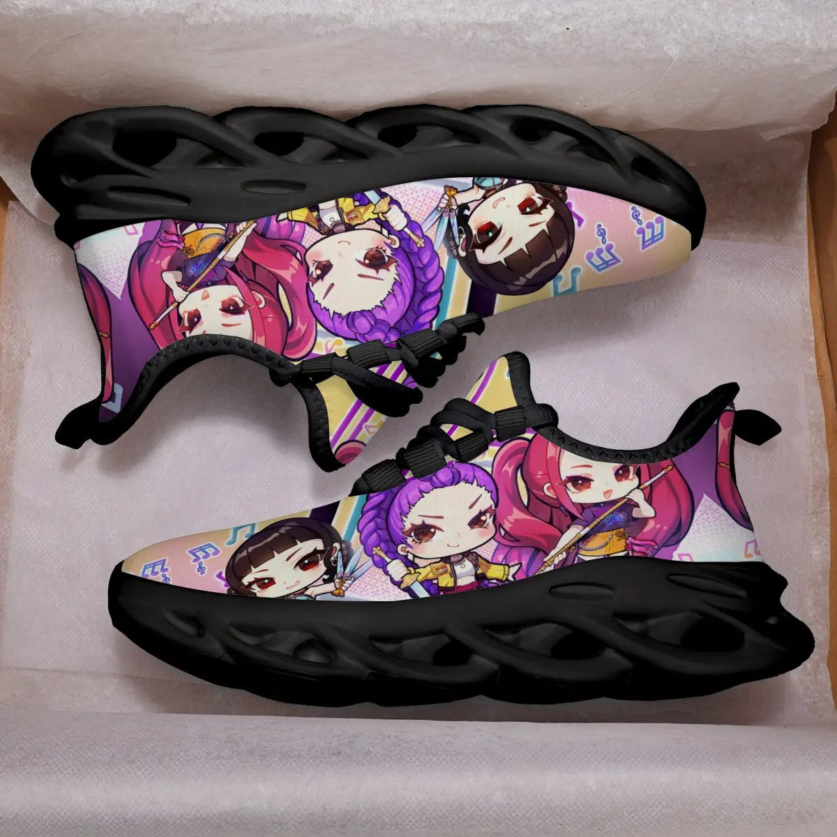 Children's Casual Shoes Cartoon Girls Music Notes Print Casual Sports Sneakers Casual Running Shoes for Men Women Larges