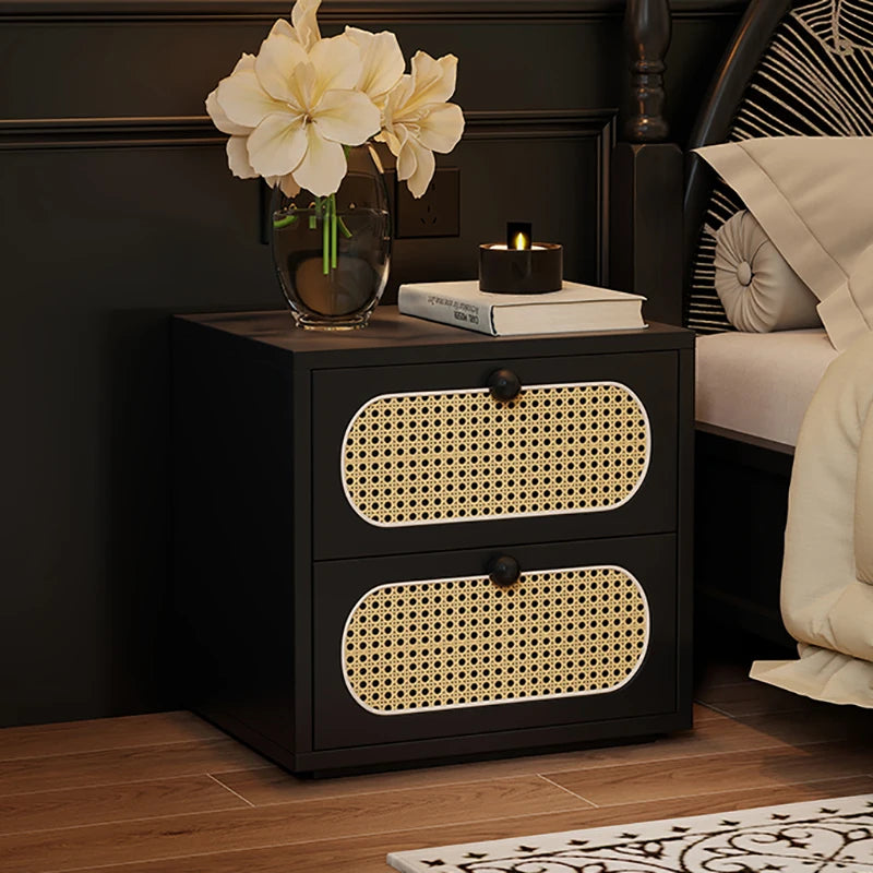 Bedroom Vintage Nightstands Rattan Wooden Design With Drawers Nightstands Minimalist Luxury Mesa De Cabeceira Unique Furniture