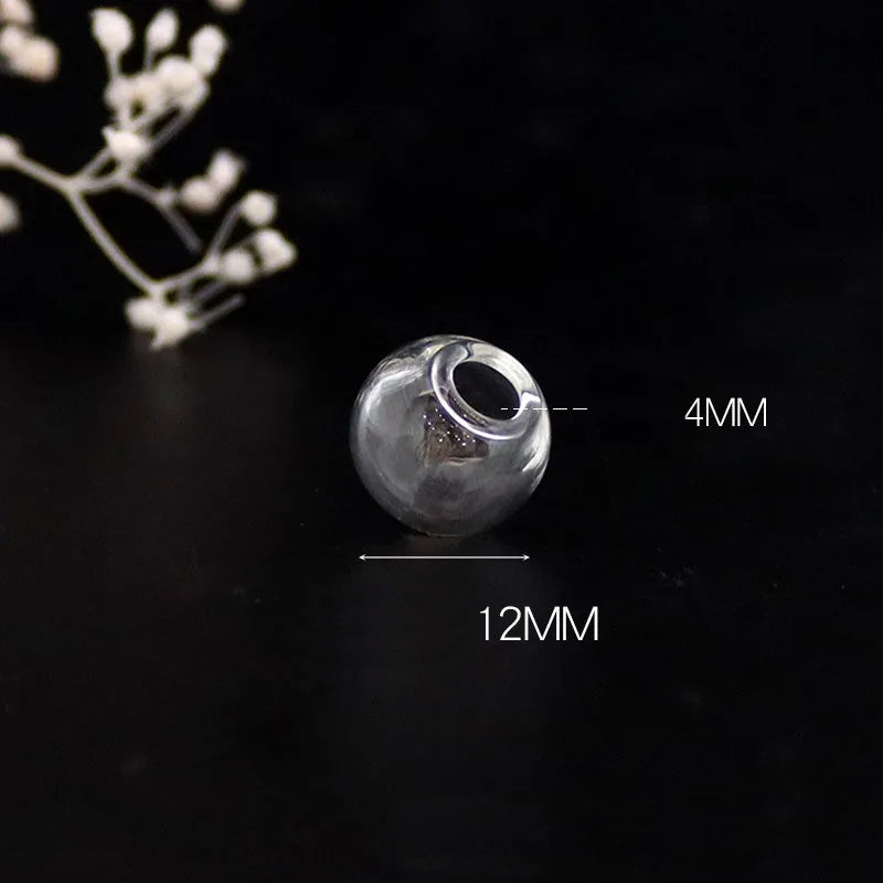 10piece 6-40mm Hollow Glass Ball With One Hole Round Bubble Vial Glass Globe Orbs Jewelry Findings Glass Locket Accessories