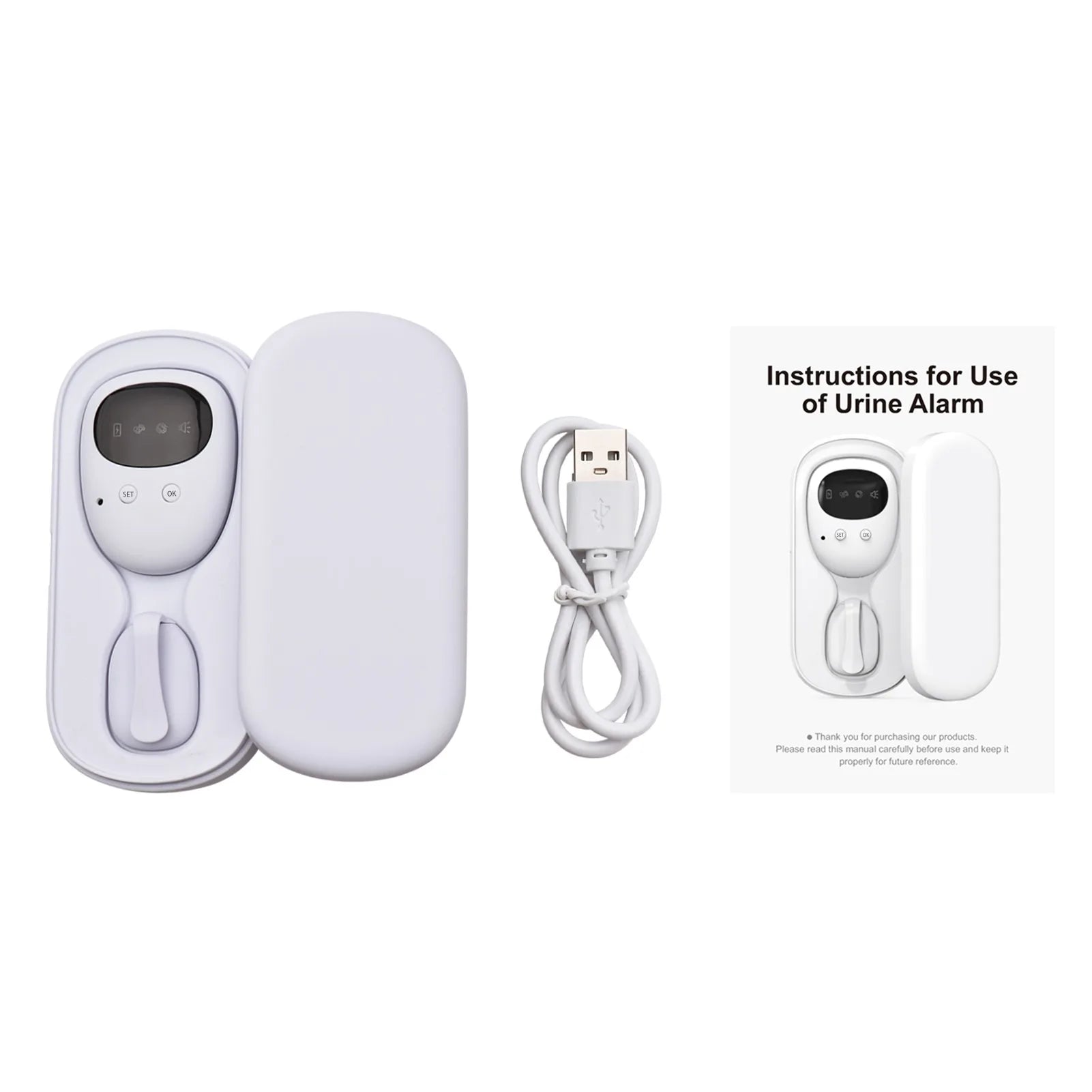 Wireless Bedwetting Alarm Pee Alarm for Boys Grils Kids Potty Training Elder Care 10-20M Range Vibration Sound Reminding