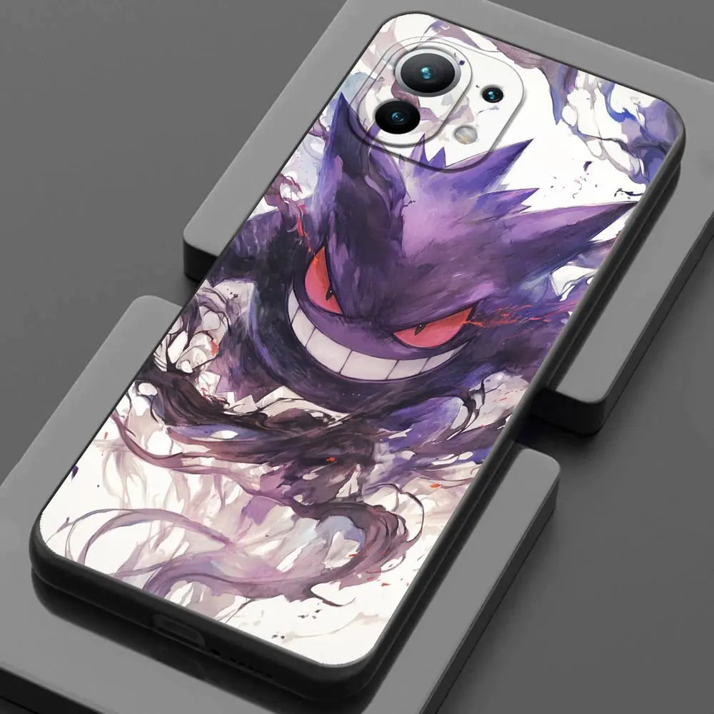 Pokemons Umbreons Gengars Draw For Xiaomi 15 Ultra 11T 12T 13T 14T Pro Phone Case POCO X7 M7 F7 Pro F5 F6 M6 X6 Bulbasaur Cover