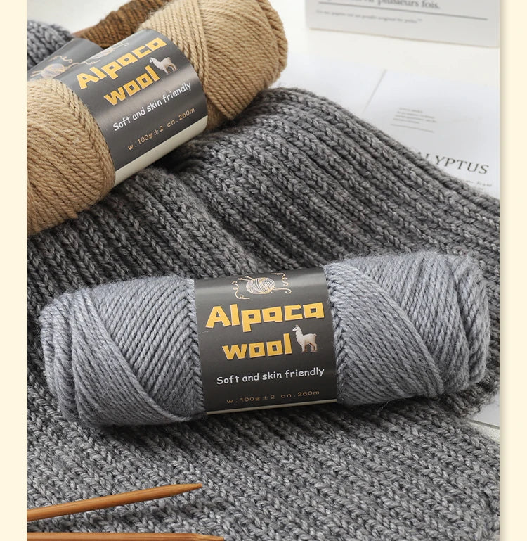 500g Alpaca Wool 245 Chunky Knitting Yarn Multi-Color Autumn and Winter Fashionable Gift for Men and Women DIY Knitting Material Kit for Warm Sweaters, Coats, Scarves, Hats, Gloves, Leg Warmers, Knee Pads Yarn Balls 5Pcs/Pack