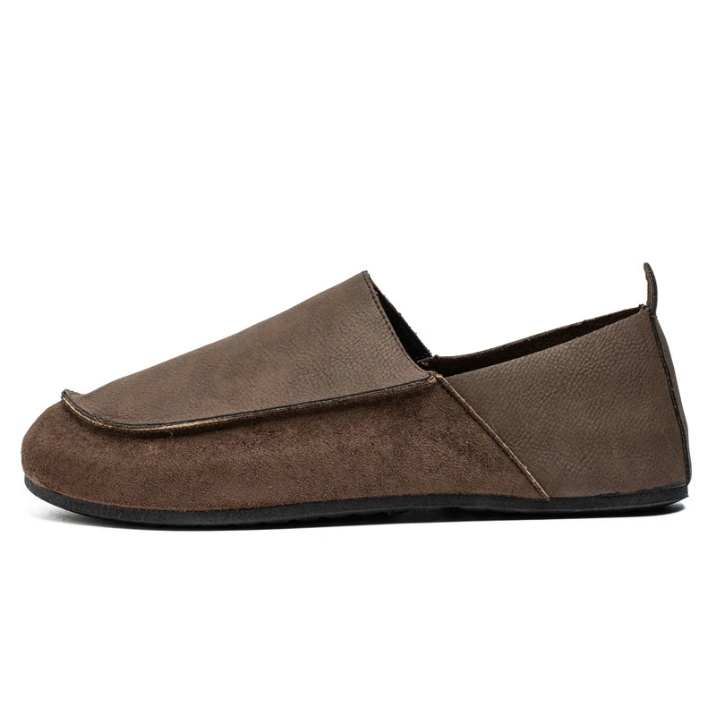 Man Loafers Outdoor Walking Fashion Mens Casual Shoes Soft Leather Comfort Half Slippers Breathable Lazy Driving Shoes Moccasins