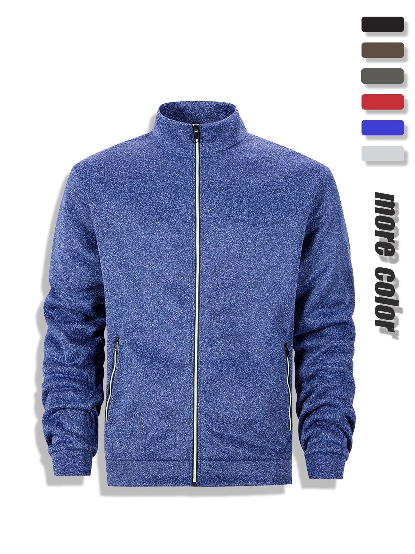 Men's Casual Sweatshirt Jackets Full Zip Up Cardigan Stand Collar Jacket Autumn Winter Male Outdoor Windproof Warm Coat