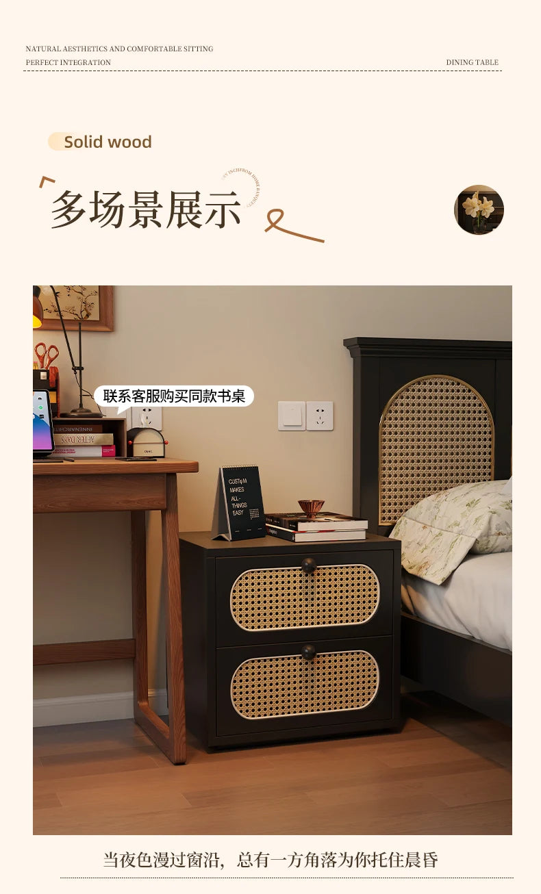 Bedroom Vintage Nightstands Rattan Wooden Design With Drawers Nightstands Minimalist Luxury Mesa De Cabeceira Unique Furniture