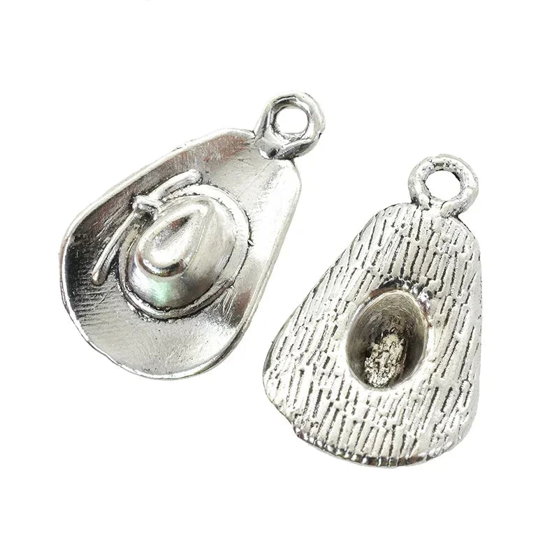 11pcs Mixed Antique Silver Western Cowboy Charms Alloy Boot Gun Hat Pendants For DIY Bracelet Earrings Necklace Jewelry Making