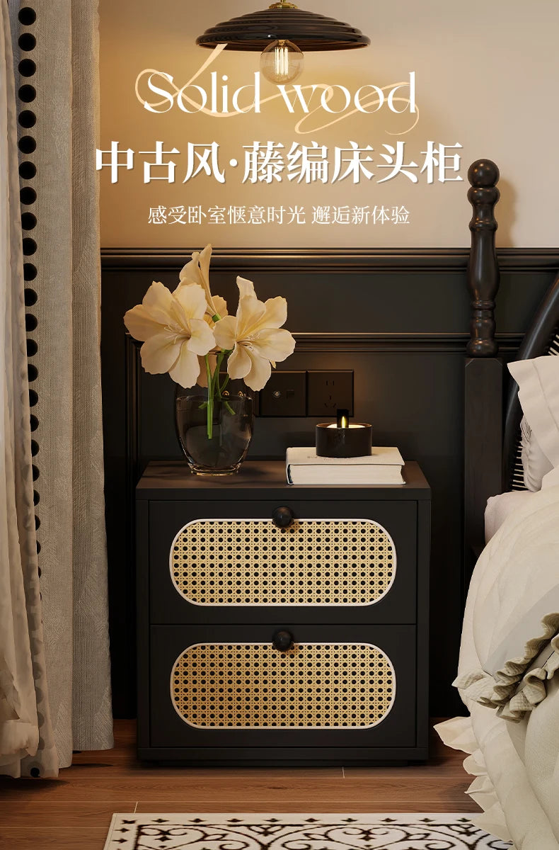 Bedroom Vintage Nightstands Rattan Wooden Design With Drawers Nightstands Minimalist Luxury Mesa De Cabeceira Unique Furniture