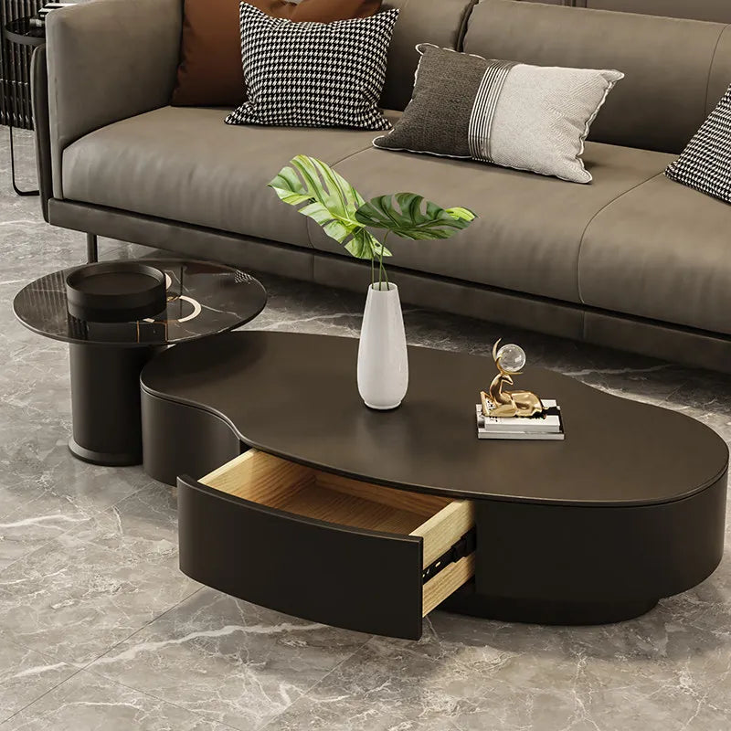 Special-shaped Coffee Tables Modern Luxury Service Sedentary Black Side Tables Storage Lounge Center Mid Century House Furniture
