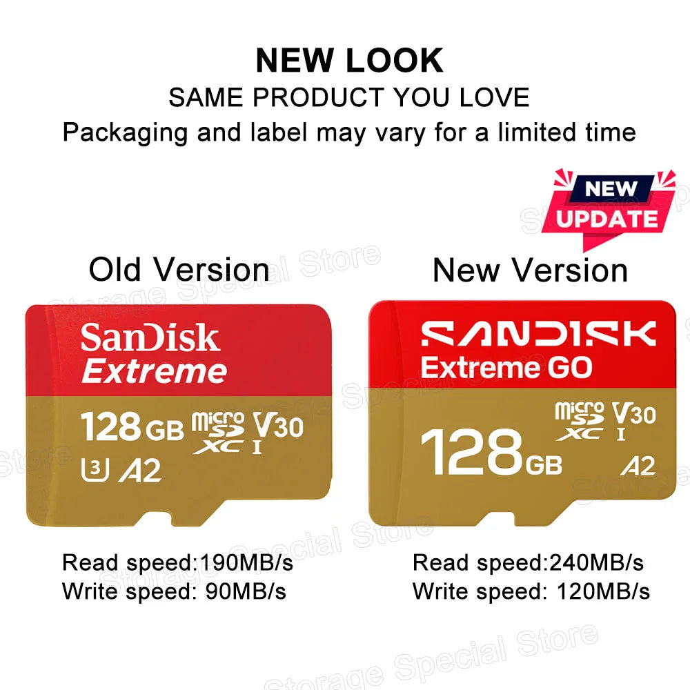 Sandisk Extreme micro Memory Card A2 U3 UHS-I Flash Cards USB3.0 4K micro SD Card for Camera GoPro DJI Nintendo Trans Flash Card