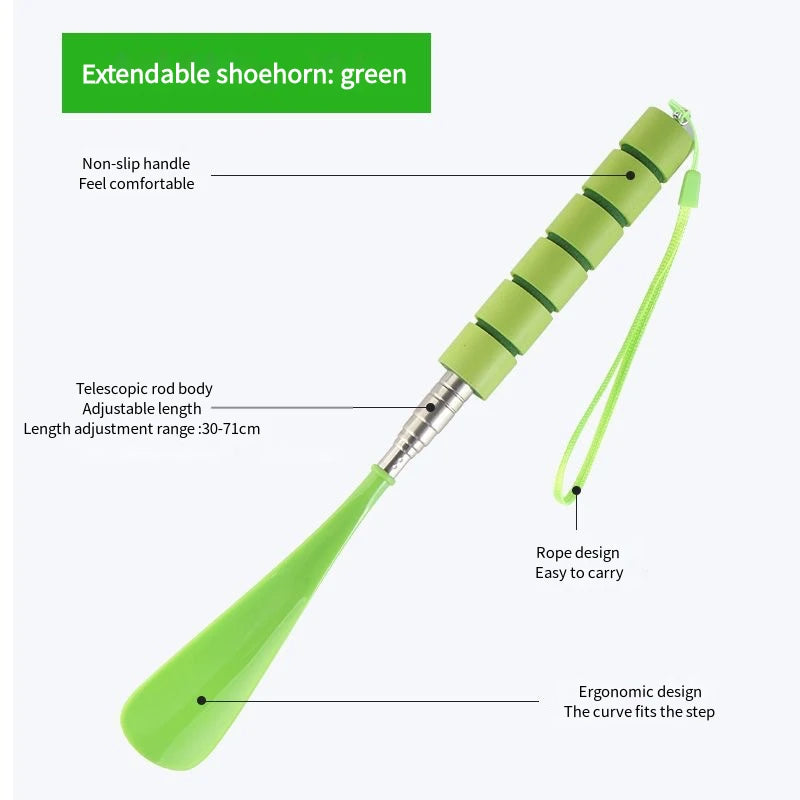 Stretchable Long Shoe horns 30cm-71cm Metal Shoehorn pregnant woman elderly Shoe spoon No bending over Wearing Shoe spatula 1Pcs