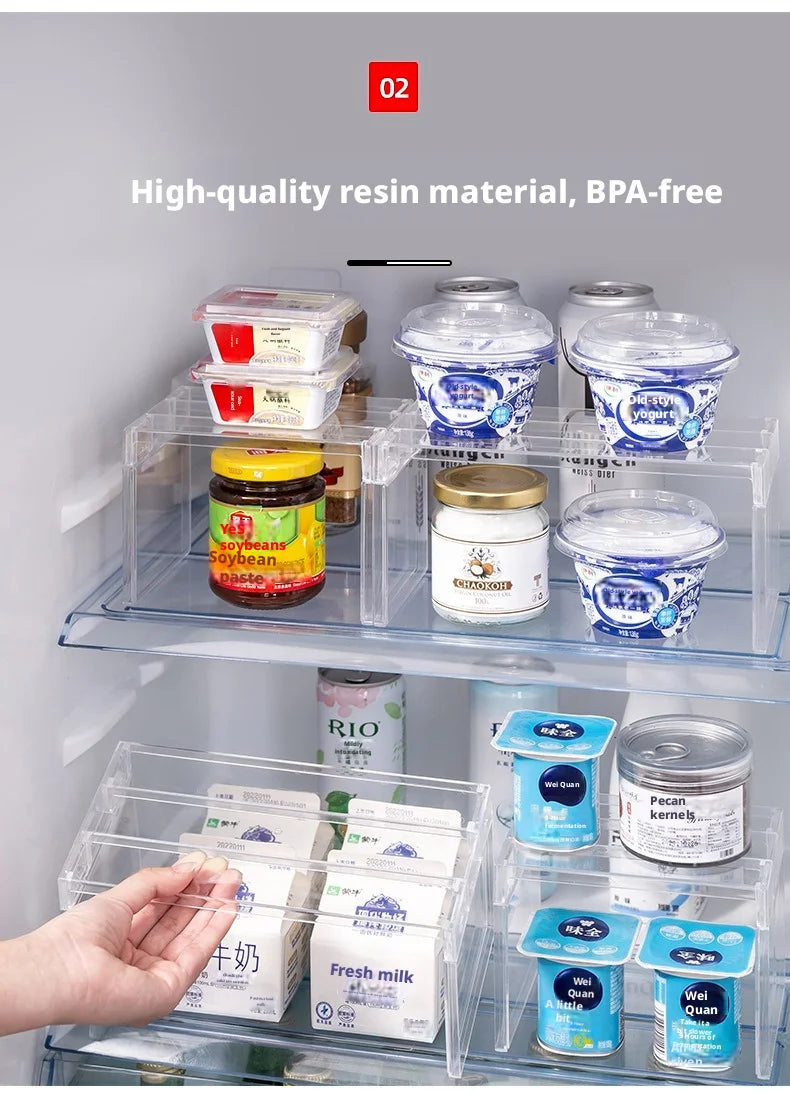 [Kitchen Storage] Clear Expandable Cabinet Organizer, Spice & Dish Divider, Multi-Scene Use For Kitchen & Bathroom