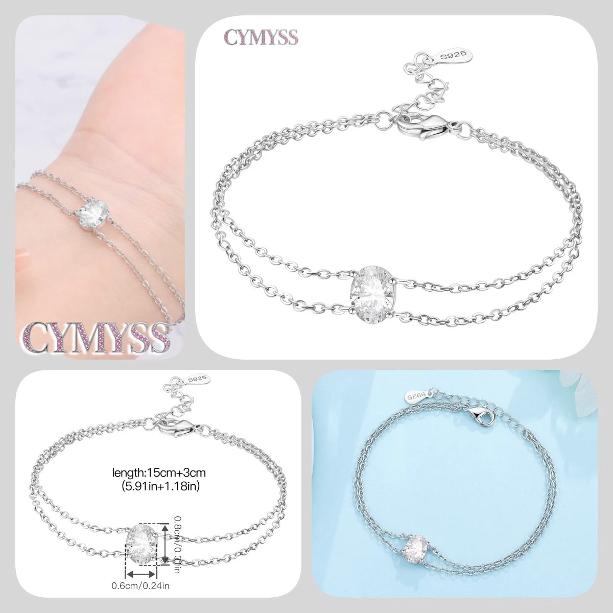 Original 925 Sterling Silver Zirconia Tennis Chain Bracelet for Women Adjustable Gold Color Hot Sale Ideal Birthday Party Gifts