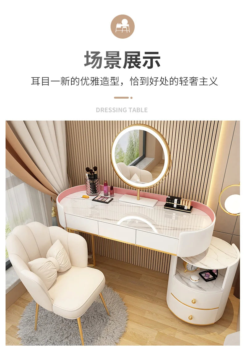 Bedroom Wooden Dressing Table Drawer Girls Led Light Standing Dressing Table Mirror Makeup Mesa De Maquillaje Rome Furniture
