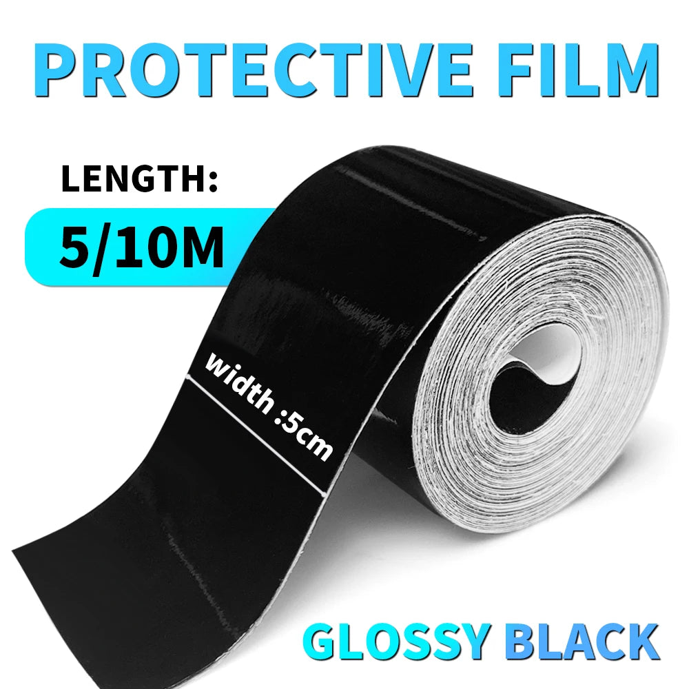 3D Carbon Fiber Car Sticker Paste Protector Glossy Black Vinyl Wrap Film Car Wrap Sheet Film Waterproof Protection Accessories