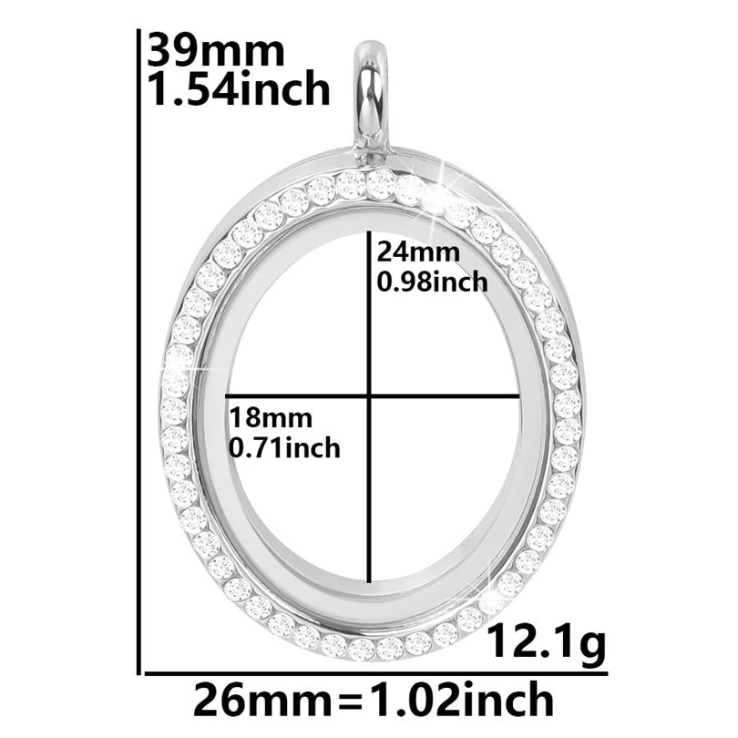 1Pc Punk Heart Round Memory Reliquary Photo Medaillon Pendant Glass Geometric Cremation Ashes Floating Locket кулон Jewelry